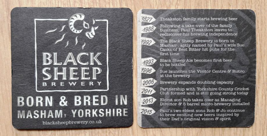 Podstavek za pivo Pivovarna Black Sheep  UK