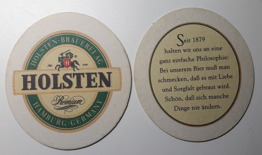 Podstavek za pivo Pivovarna Holsten Hamburg Nemčija