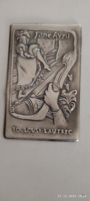 srebrna  srebro ploščica , slika, 10 x 5 cn
