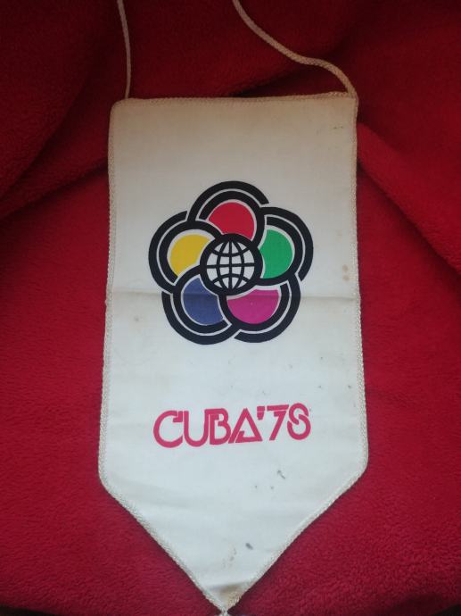 vintage zastavica Kuba 1978