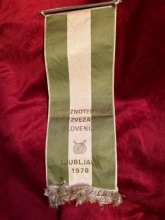 vintage zastavica Namiznoteniška zveza Slovenije 1978