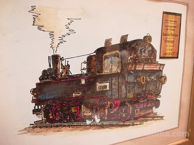 slika stara lokomotiva,vlak,+ slika tihožitje