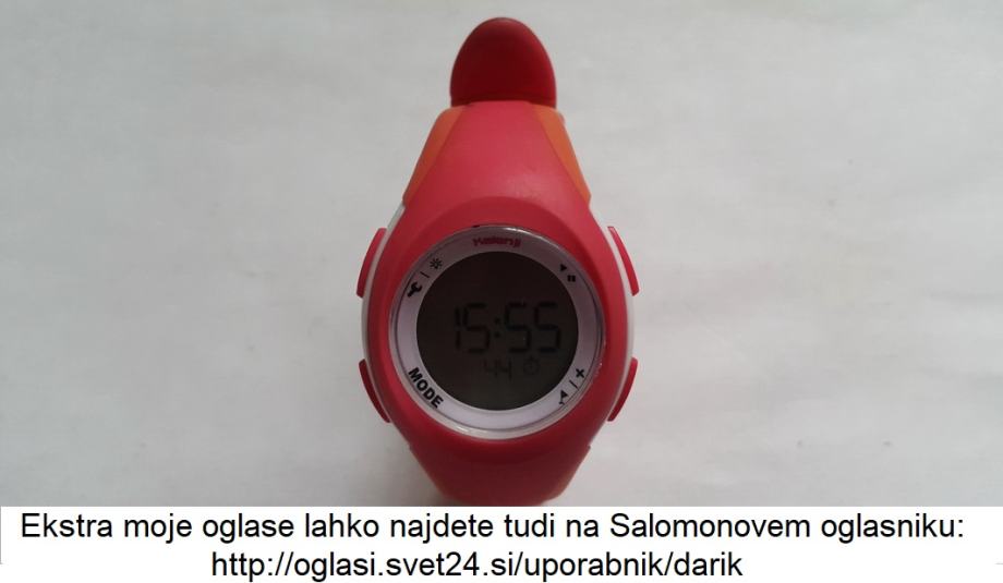 Roza ženska ročna tekaška ura (Decathlon), model W200 S Kalenji