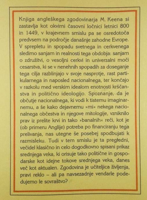 SREDNJEVEŠKA EVROPA, Maurice Keen