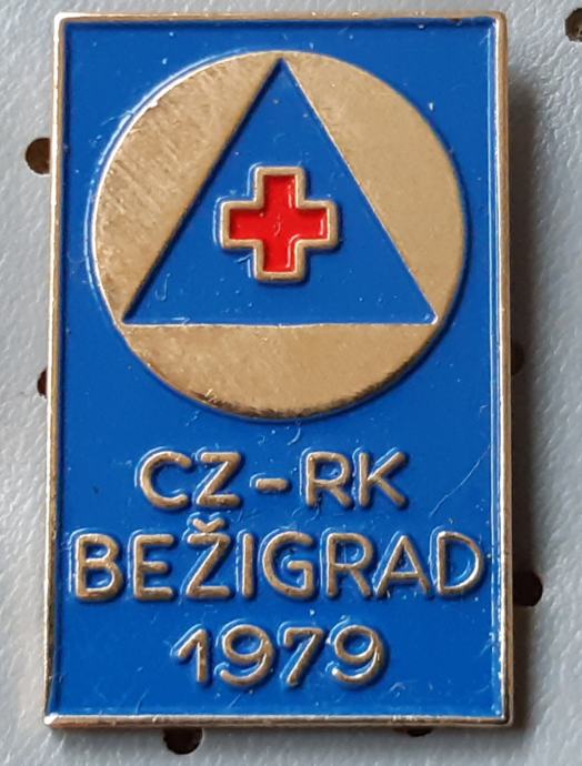 Značka Civilna zaščita rdeči križ Ljubljana Bežigrad 1979