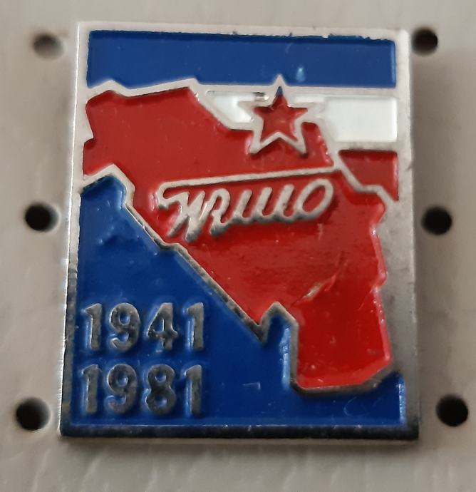 Značka Josip Broz Tito 1941/1981 zastava zemljevid Yu