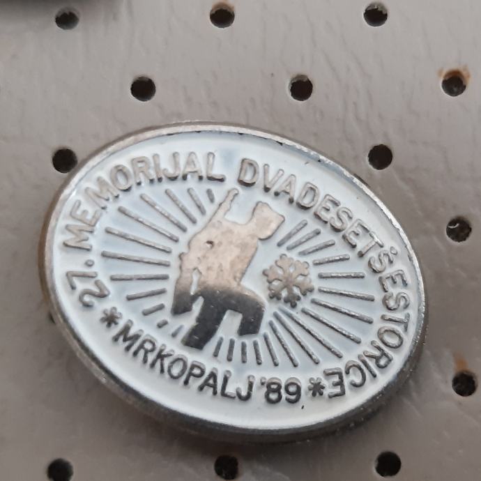 Značka NOB 27. memorial šestindvajseterice Mrkopalj 1989
