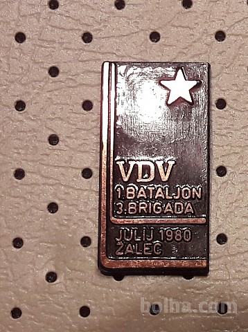 Značka NOB VDV 1. bataljon 3. brigada Žalec 1980