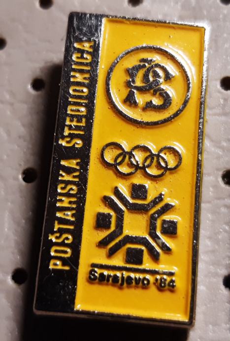 Značka Olimpijske igre Sarajevo 1984 sponzor Poštanska štedionica