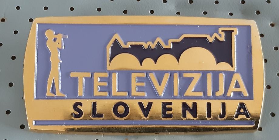 Značka Televizija Ljubljana 60x30mm na zaponko