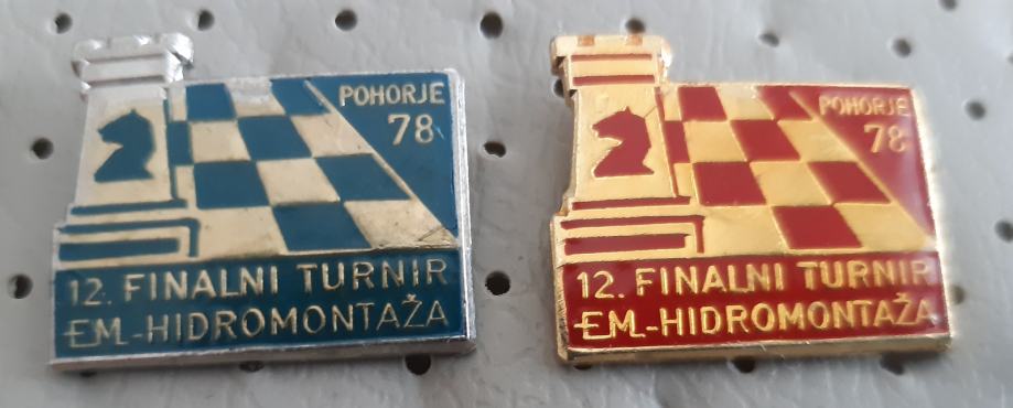 Znački 12. finalni turnir EM Hidromontaža Pohorje 1978 šah