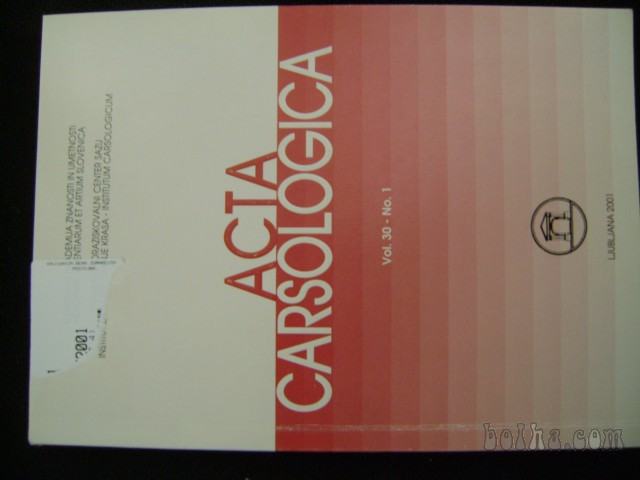 ACTA CARSOLOGIJA Vol.30 1