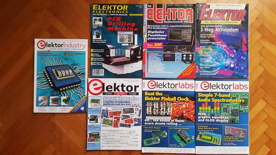 Nekaj izdaj revij ElectorElectronics in ElectorLabs