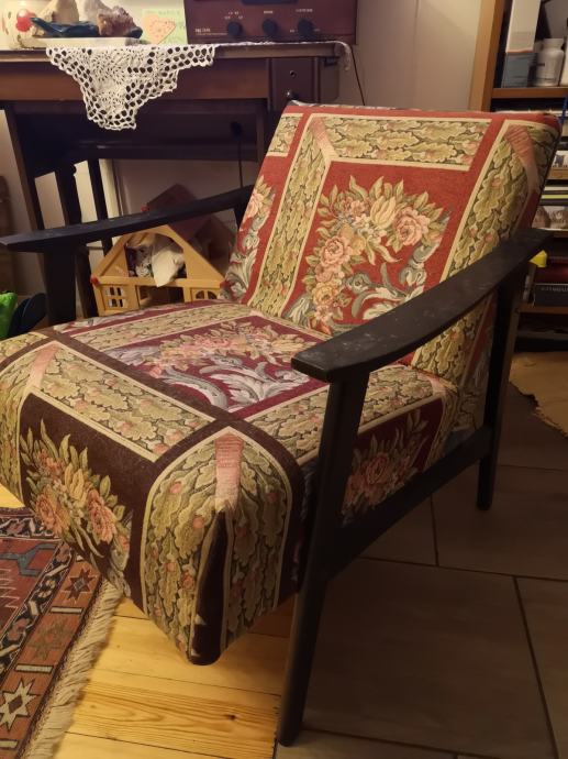 fotelj vintage 60 leta obnovljen