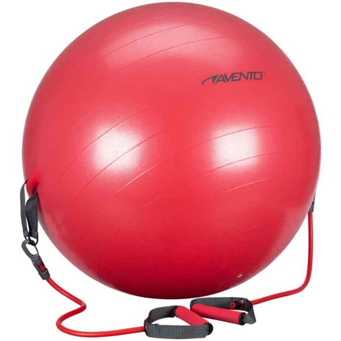 Avento Žoga za vadbo z elastikami 65 cm rdeča 41TO-ROG-65