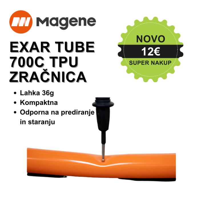 Magene Exar Ultralight TPU – Camera D'Aria 700c X 23-28mm, Valvola Presta 60mm, Superleggera