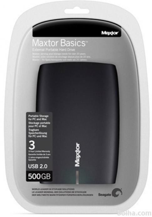 Maxtor Basics 500GB USB 2.0 zunanji trdi disk