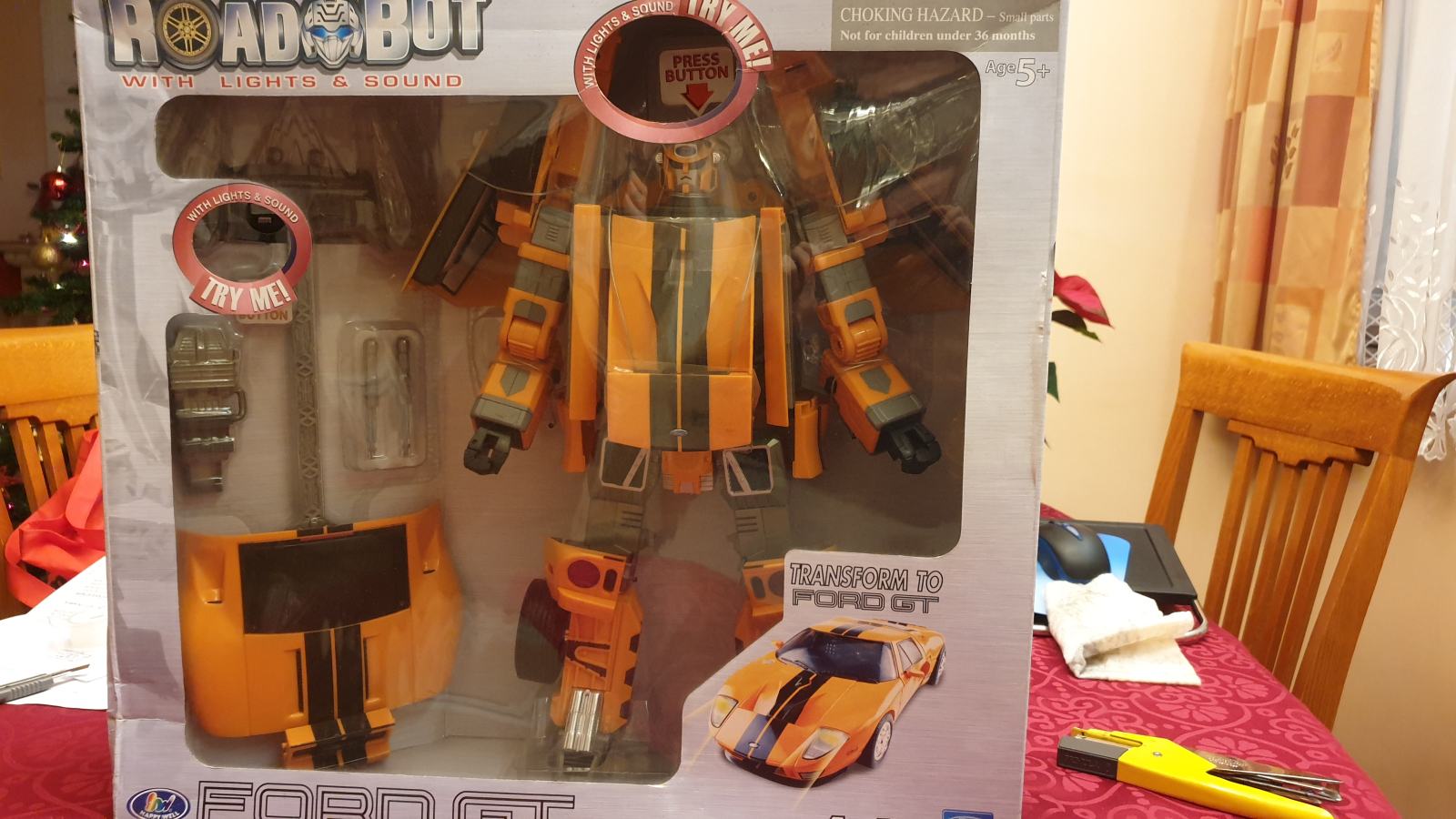 Jouet Voiture Happy Well Ford GT 1/12 - Style Transformer/Roadbot - Plastique - Occasion (manques)