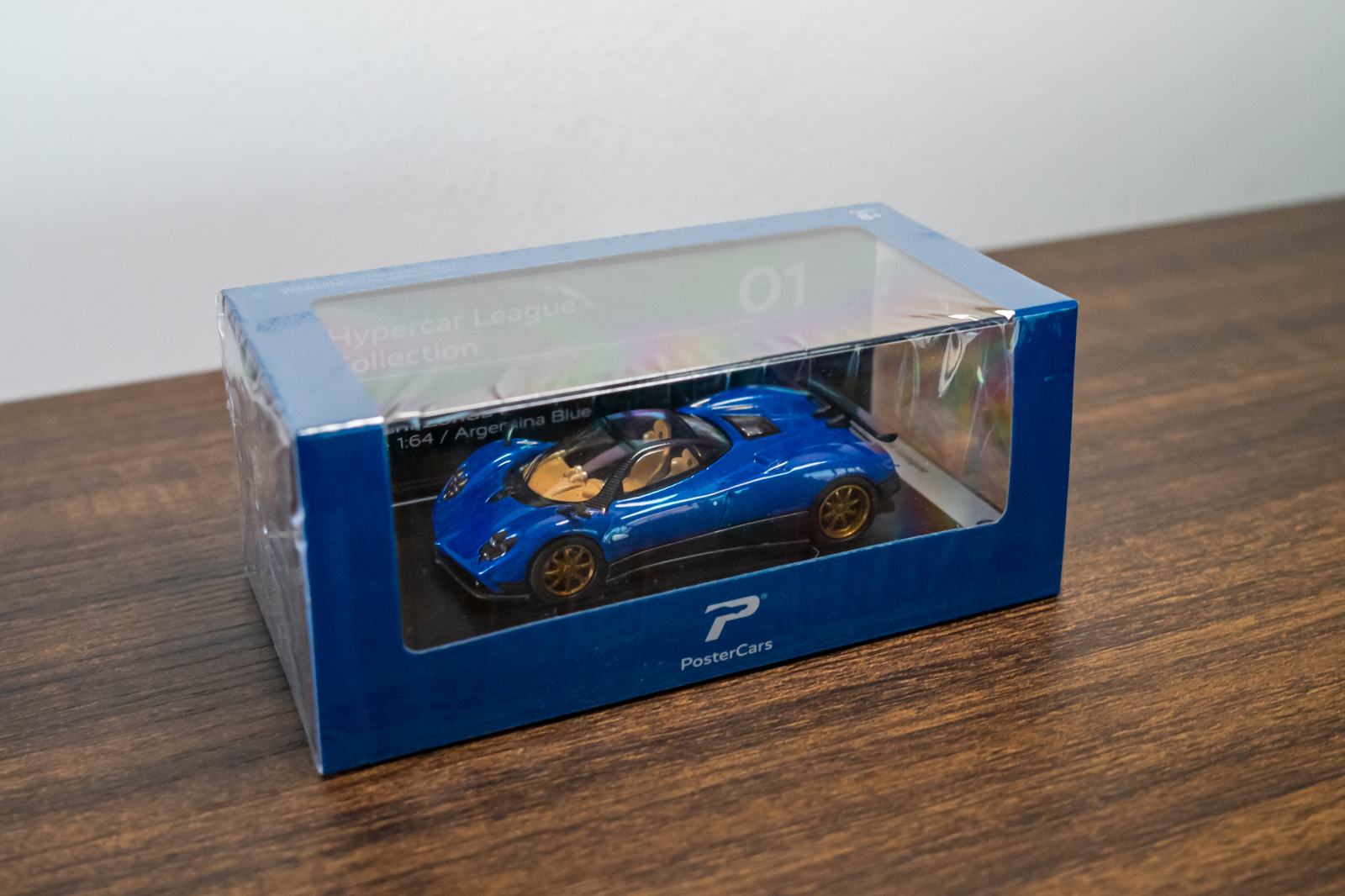 Miniature Pagani Zonda F Bleu Argentina - 1:64 Postercars Neuve