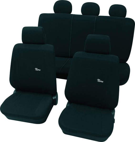 Sedežna preobleka za avto - Cartrend Nero v črni barvi. 11-delni set.