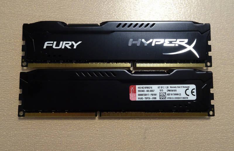 16GB Kingston Fury HyperX (2x 8GB) DDR3 1866Mhz 1600Mhz PC3-14200