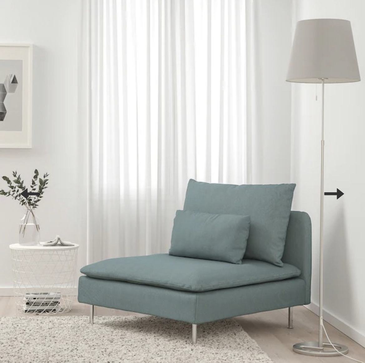 Ikea SODERHAMN prevleka za 1 sedi element FINNSTA TURQUOISE
