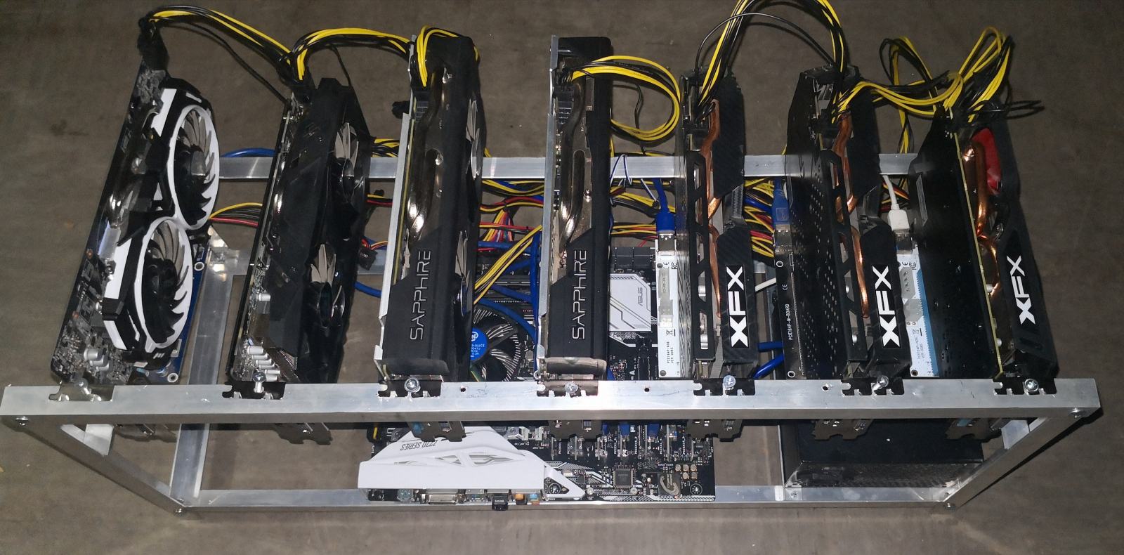 MINING RIG 7x RX 580/570 8GB (213mh/s - 1070W)
