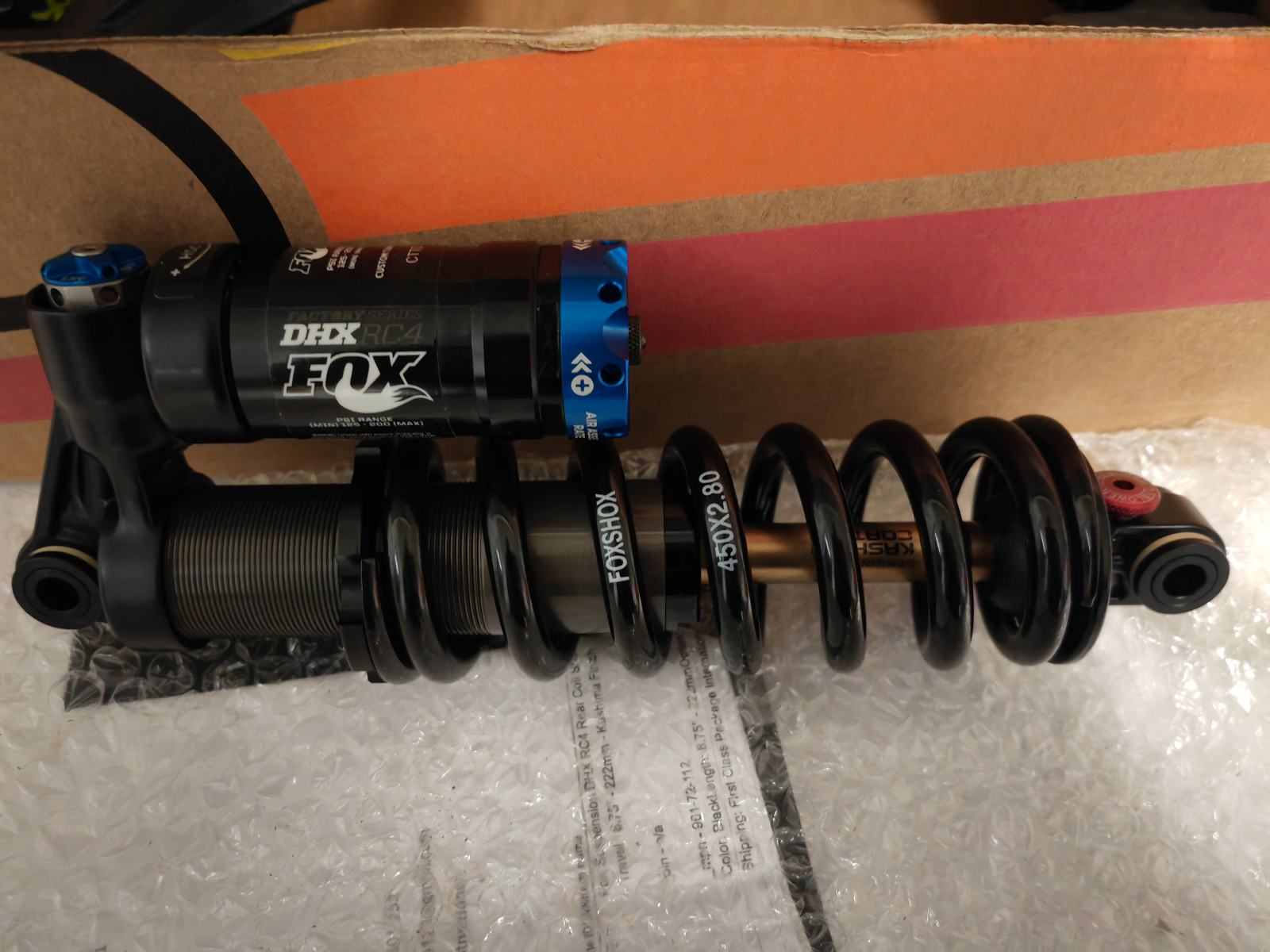 Fox DHX RC4 222x70mm Kashima NOV + 2x vzmet