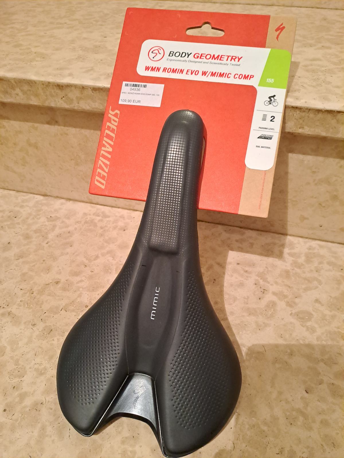 Selle Specialized Romin EVO Mimic 155 Mm - Neuf, Titane, Pour Vélo Route
