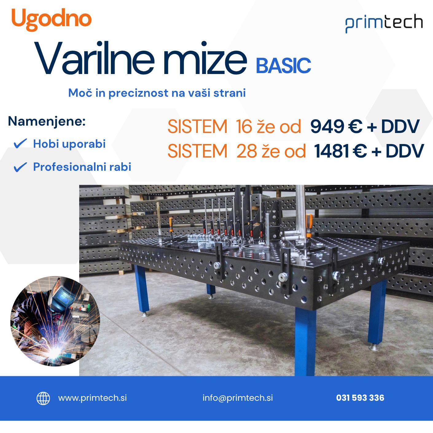 Mize Tech Varilne mize BASIC sistemov 16 in 28 UGODNO