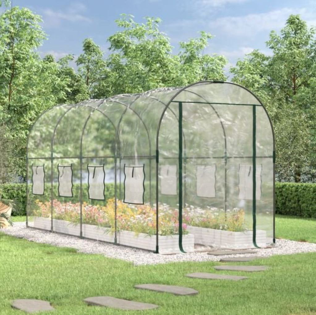 Rastlinjak, jeklena konstrukcija, PVC folija, nov! 4x1,6x1,9m