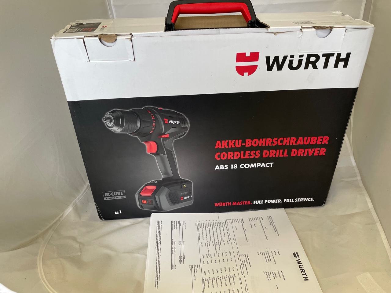 Baterijski vijačni vrtalnik Wurth - M cube - ABS 18 Compact - NOV!