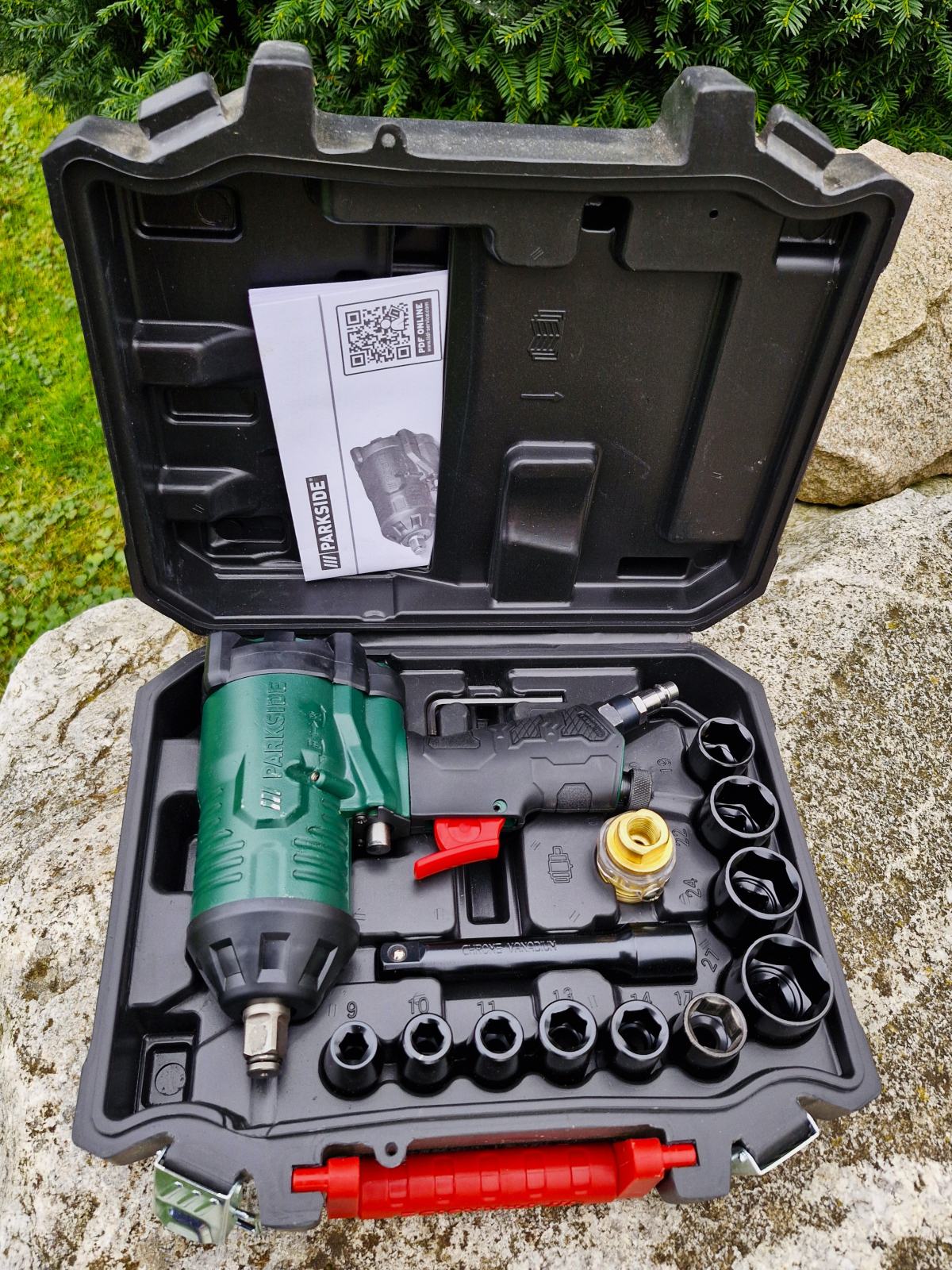 Clé à Chocs Pneumatique Parkside PDSS 310 B5 310 Nm 1/2 - Coffret Avec Accessoires - Neuve