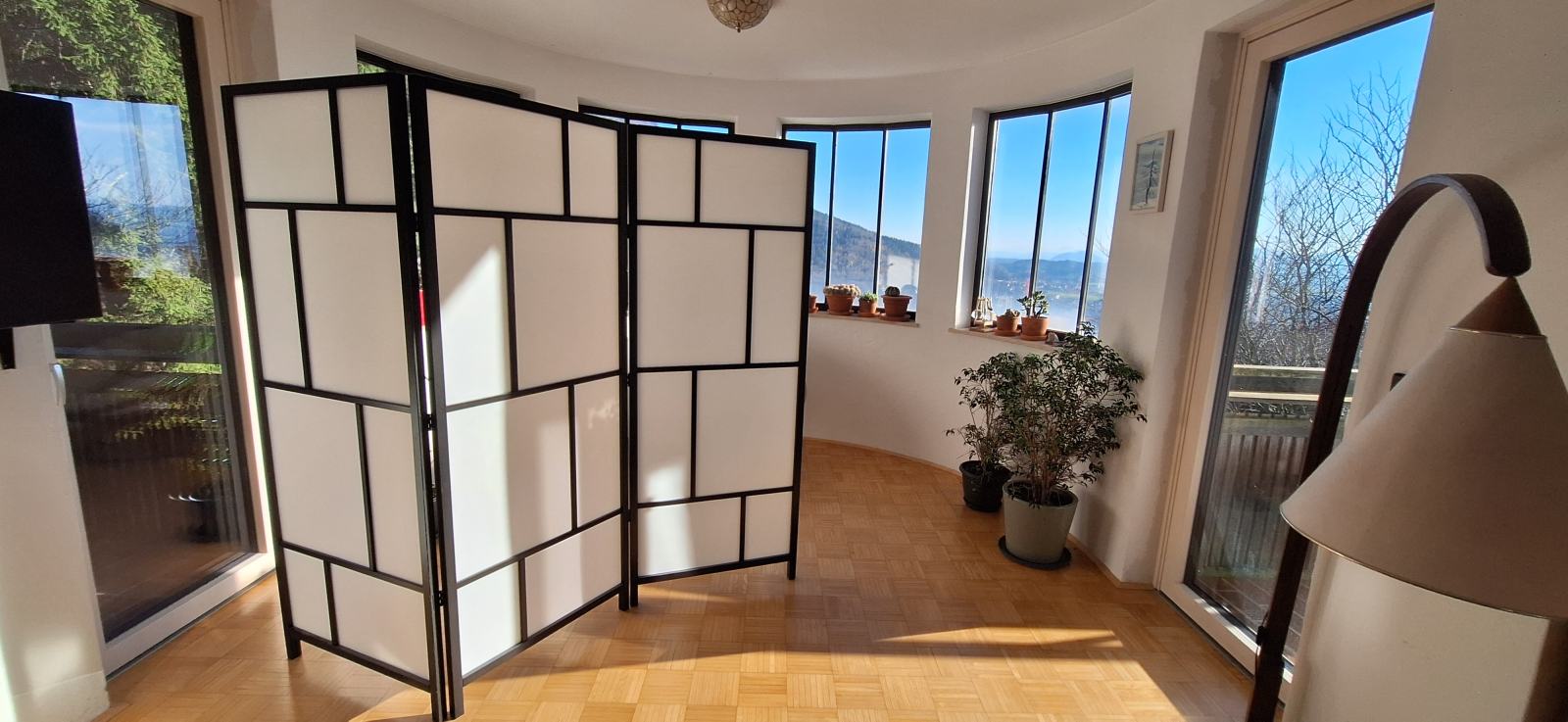 RISÖR Sobna pregrada, bela/črna, 216x185 cm